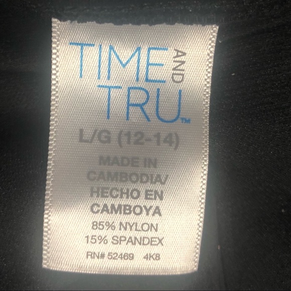 Time & Tru One Piece Swimsuit Black White Knotted Size Large 12/14 - Picture 10 of 11